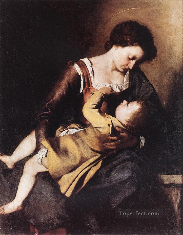 マドンナ バロック画家 オラツィオ・ジェンティレスキ油絵